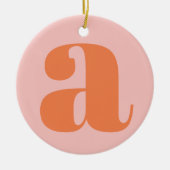 Modern Monogram Initiaal Letter Pastel Roze Sinaas Keramisch Ornament (Voorkant)