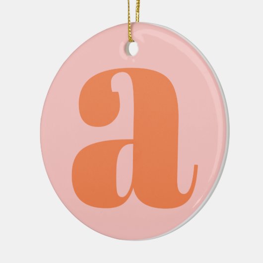 Modern Monogram Initiaal Letter Pastel Roze Sinaas Keramisch Ornament (Links)