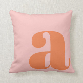 Modern Monogram Initiaal Letter Pastel Roze Sinaas Kussen