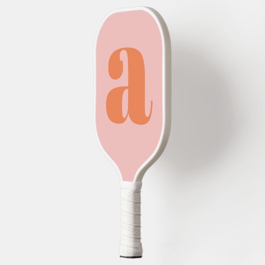Modern Monogram Initiaal Letter Pastel Roze Sinaas Pickleball Paddle (Links)