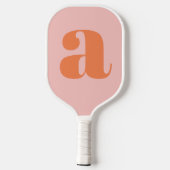 Modern Monogram Initiaal Letter Pastel Roze Sinaas Pickleball Paddle (Achterkant)