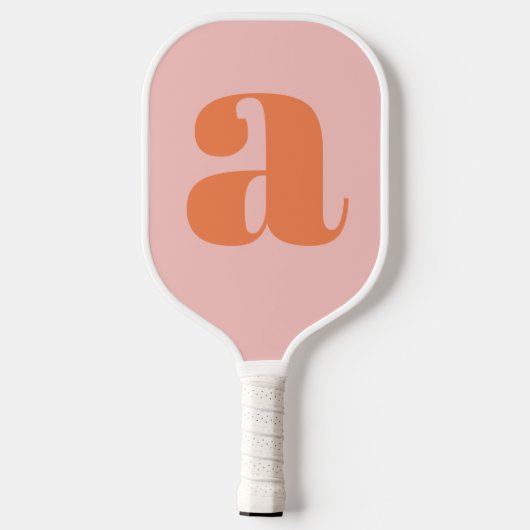 Modern Monogram Initiaal Letter Pastel Roze Sinaas Pickleball Paddle (Achterkant)