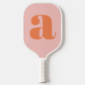 Modern Monogram Initiaal Letter Pastel Roze Sinaas Pickleball Paddle (Voorkant)