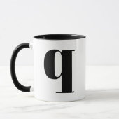 Modern Monogram Initiaal Letter q Black en White Mok (Links)