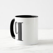 Modern Monogram Initiaal Letter q Black en White Mok (Voorkant links)