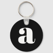 Modern Monogram Initiaal Letter Simple Black White Sleutelhanger (Voorkant)