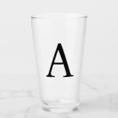 Modern Monogram Initiaal Letter Trendy Glas (Voorkant)