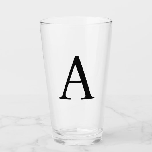 Modern Monogram Initiaal Letter Trendy Glas (Voorkant)