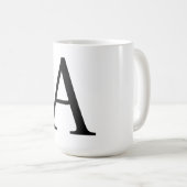 Modern Monogram Initiaal Letter Trendy Koffiemok (Voorkant rechts)
