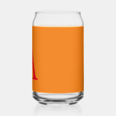 Modern Monogram Initiaal Letter Trendy Oranje Red Blikvorm Glas (Rechts)