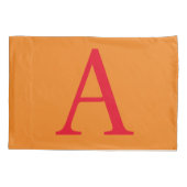 Modern Monogram Initiaal Letter Trendy Oranje Red Kussensloop (Achterkant)
