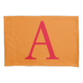 Modern Monogram Initiaal Letter Trendy Oranje Red Kussensloop (Voorkant)