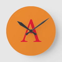 Modern Monogram Initiaal Letter Trendy Oranje Red