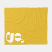 Modern Monogram Initiaal Letter Vibrant Yellow Fleece Deken (Voorkant (Horizontaal))