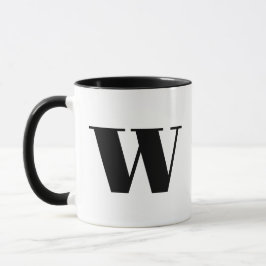 Modern Monogram Initiaal Letter w Black and White Mok