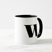 Modern Monogram Initiaal Letter w Black and White Mok (Voorkant rechts)