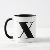Modern Monogram Initiaal Letter x Black en White Mok (Links)