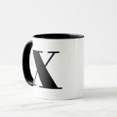 Modern Monogram Initiaal Letter x Black en White Mok (Voorkant links)