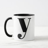 Modern Monogram Initiaal Letter y Black and White Mok (Links)
