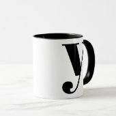 Modern Monogram Initiaal Letter y Black and White Mok (Voorkant rechts)