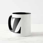 Modern Monogram Initiaal Letter Z Black en White Mok (Voorkant links)