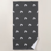 Modern Monogram Initiaal Letter Zwart Wit Patroon Strandlaken (Voorkant)