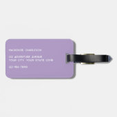 Modern monogram Initiaal Lila Bagagelabel (Achterkant horizontaal)