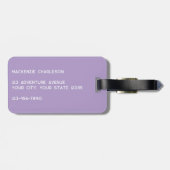 Modern Monogram Initiaal Lila Paarse Bagagelabel (Achterkant horizontaal)