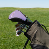 Modern Monogram Initiaal Lila Slagschaduw Golfheadcover (Insitu)