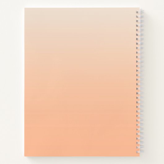 Modern Monogram Initiaal Naam Perzik Gradiënt Notitieboek (Achterkant)