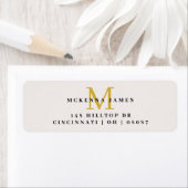 Modern Monogram Initiaal naam retour adres label (Insitu)