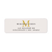 Modern Monogram Initiaal naam retour adres label (Voorkant)