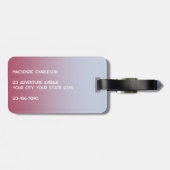 Modern Monogram Initiaal Naam Roze Blauw Verloop Bagagelabel (Achterkant horizontaal)