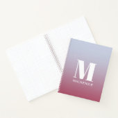 Modern Monogram Initiaal Naam Roze Blauw Verloop Notitieboek (Binnen)