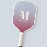 Modern Monogram Initiaal Naam Roze Blauw Verloop Pickleball Paddle<br><div class="desc">Modern typografie minimalistisch monogram initiaal naam ontwerp dat kan worden gewijzigd om te personaliseren. Wit op een magenta roze tot bleek blauwe gradiënt achtergrond.</div>