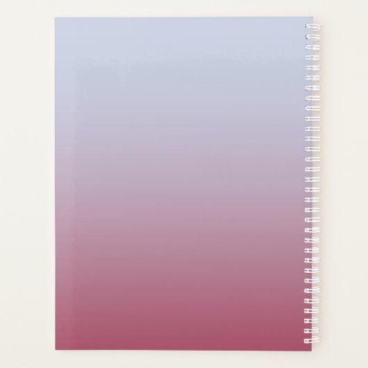 Modern Monogram Initiaal Naam Roze Blauw Verloop Planner (Achterkant)
