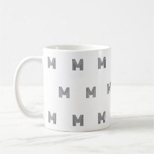 Modern Monogram Initiaal Patroon Minimaal Koffiemok