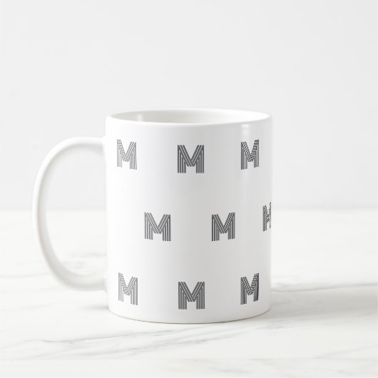 Modern Monogram Initiaal Patroon Minimaal Koffiemok (Links)