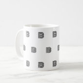 Modern Monogram Initiaal Patroon Minimaal Koffiemok (Voorkant links)