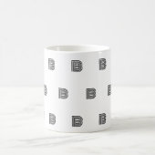 Modern Monogram Initiaal Patroon Minimaal Koffiemok (Center)
