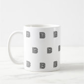 Modern Monogram Initiaal Patroon Minimaal Koffiemok (Links)