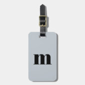 Modern Monogram Initiaal Powder Blue Bagagelabel (Voorkant verticaal)