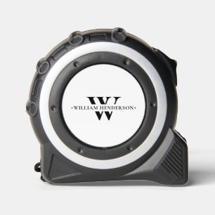 Modern Monogram Initiaal Professioneel Zwart Wit Rolmaat