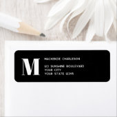 Modern Monogram Initiaal retouradres Etiket (Insitu)