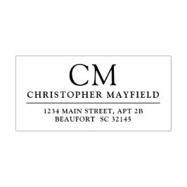 Modern Monogram Initiaal retouradres Rubber S Rubberstempel