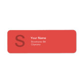 MODERN MONOGRAM INITIAAL ROOD ETIKET (Voorkant)