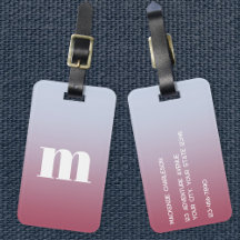 Modern Monogram Initiaal Roze Blauw Gradiënt