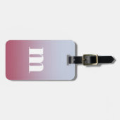 Modern Monogram Initiaal Roze Blauw Gradiënt Bagagelabel (Voorkant horizontaal)