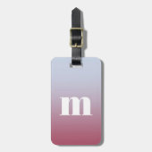 Modern Monogram Initiaal Roze Blauw Gradiënt Bagagelabel (Voorkant verticaal)