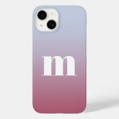 Modern Monogram Initiaal Roze Blauw Gradiënt Case-Mate iPhone Case (Achterkant)